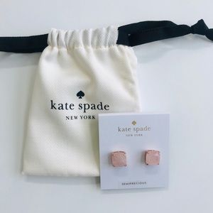 Kate spade small square rose dew earrings NEW